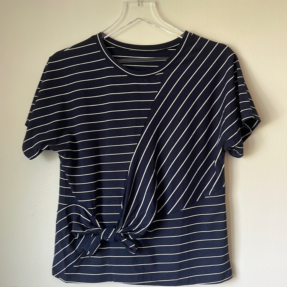 Geometric Lines T-shirt Navy Blue S - Picture 1 of 6
